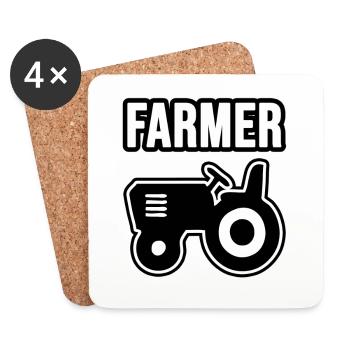 Agriculteur, agriculteur et agriculteur - Dessous de verre (lot de 4) - blanc - Devant
