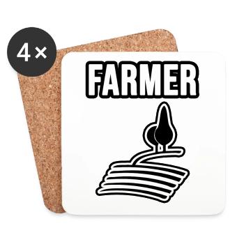 Agriculteur, agriculteur et agriculteur - Dessous de verre (lot de 4) - blanc - Devant