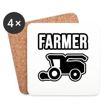 Agriculteurs, agriculteurs et agriculteurs - Dessous de verre (lot de 4) - blanc - Devant