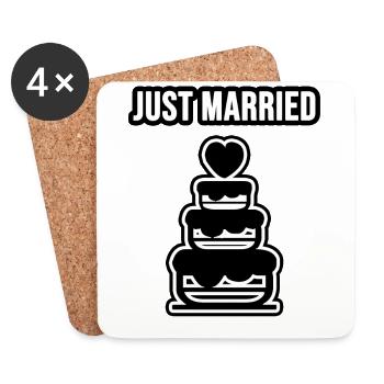 Newly married - Coasters (set of 4) - white - Front