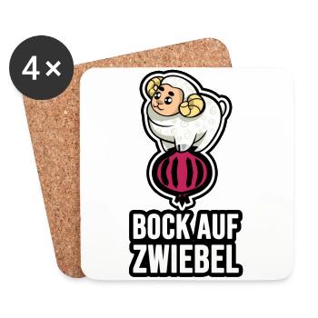 Bock auf Zwiebel - Untersetzer (4er-Set) - Weiß - Vorne