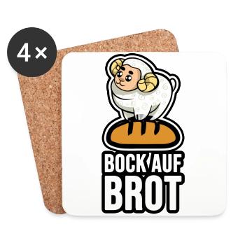 Bock auf Brot - Untersetzer (4er-Set) - Weiß - Vorne