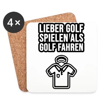 Lieber Golf spielen als Golf fahren! - Untersetzer (4er-Set) - Weiß - Vorne