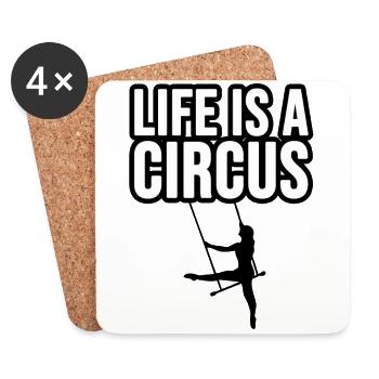 Das Leben ist ein Zirkus - Untersetzer (4er-Set) - Weiß - Vorne