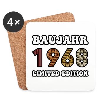 BAUJAHR 1968 - Untersetzer (4er-Set) - Weiß - Vorne