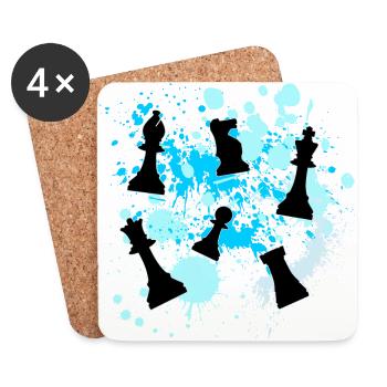 Schach-Figuren - Untersetzer (4er-Set) - Weiß - Vorne