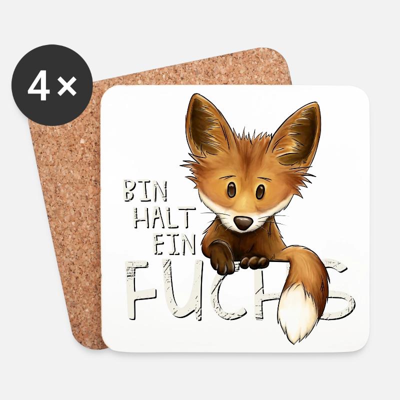 Bin halt ein Fuchs verwegen lustiges Statement - Untersetzer (4er-Set) - Weiß