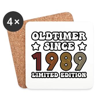 OLDTIMER SEIT 1989 - Untersetzer (4er-Set) - Weiß - Vorne