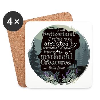 Bella Swan-Zitat über Edward,Buchzitat,Switzerland - Untersetzer (4er-Set) - Weiß - Vorne