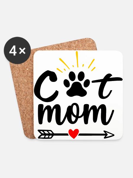 Cat mom - Coasters (set of 4) - white