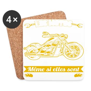 Les motos sont comme les femmes même dangereuses - Dessous de verre (lot de 4) - blanc - Devant
