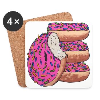 Donut Stapel pink lecker naschen - Untersetzer (4er-Set) - Weiß - Vorne