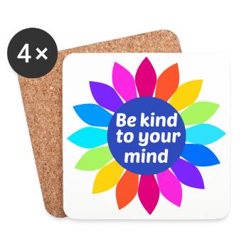 Be kind to your mind - Untersetzer (4er-Set) - Weiß - Vorne