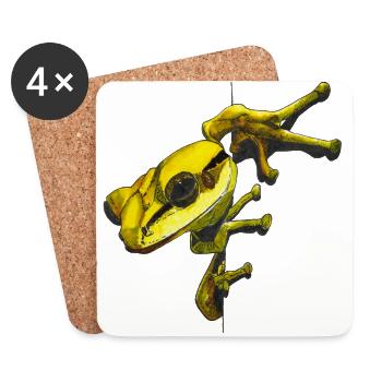 Yellow poison dart frog Rainforest Frog amphibian - Coasters (set of 4) - white - Front