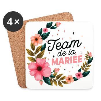 Enterrement de vie de Fille EVG Staff Marié Drôle - Dessous de verre (lot de 4) - blanc - Devant