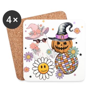 Halloween Retro Vintage Groovy - Untersetzer (4er-Set) - Weiß - Vorne