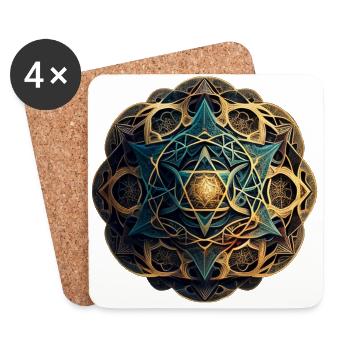 Ray Mandala - Coasters (set of 4) - white - Front