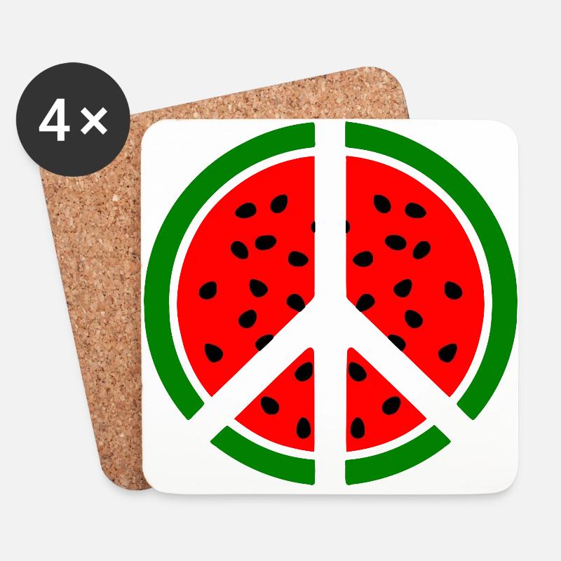 Wassermelone peace symbol - Untersetzer (4er-Set) - Weiß