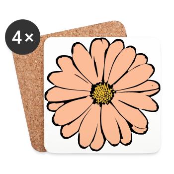 Blume pastell Blume Blumen pastell Blumen - Untersetzer (4er-Set) - Weiß - Vorne