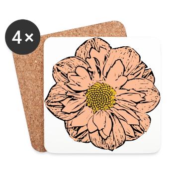 Blume pastell Blume Blumen pastell Blumen - Untersetzer (4er-Set) - Weiß - Vorne