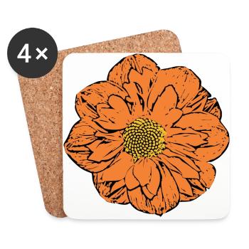 Flower Gift - Coasters (set of 4) - white - Front