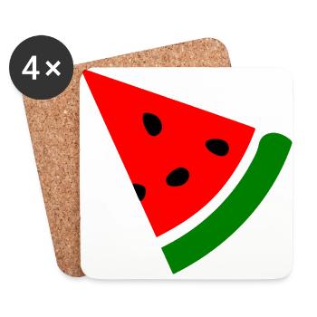 Wassermelone Melone - Untersetzer (4er-Set) - Weiß - Vorne