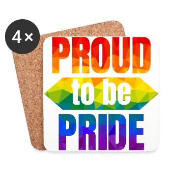 PRIDE PROUD to be Pride - Untersetzer (4er-Set) - Weiß - Vorne