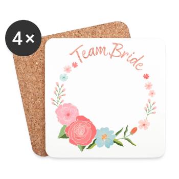 Team Bride - Coasters (set of 4) - white - Front