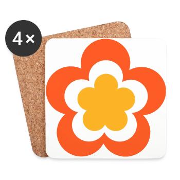 70s Flower Hippie Festival Costume - Coasters (set of 4) - white - Front