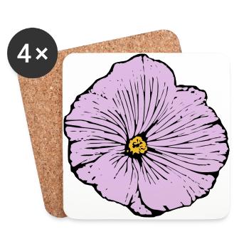 Blume pastell Blume Blumen pastell Blumen flieder - Untersetzer (4er-Set) - Weiß - Vorne