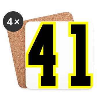 Maillot à 41 numéros - Dessous de verre (lot de 4) - blanc - Devant