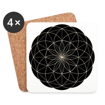 Heilige Geometrie Blume - Untersetzer (4er-Set) - Weiß - Vorne