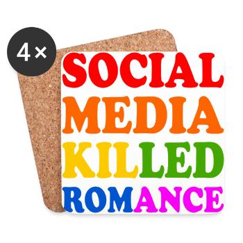 social media killed romance - Untersetzer (4er-Set) - Weiß - Vorne