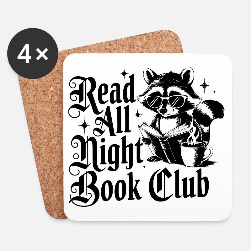 Read All Night Book Club - Untersetzer (4er-Set) - Weiß