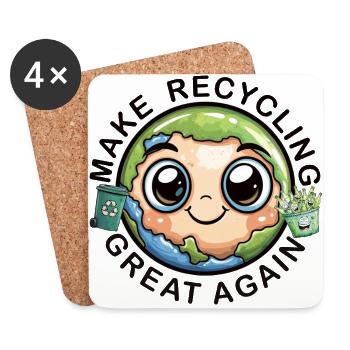 Make Recycling Great Again - Untersetzer (4er-Set) - Weiß - Vorne