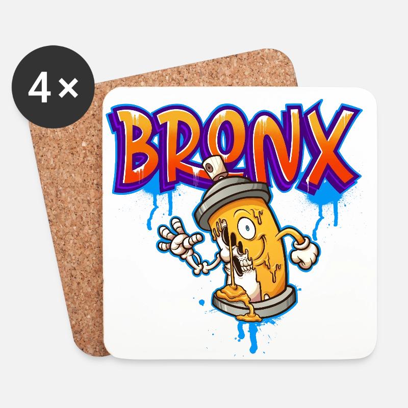 Bronx Graffiti - Untersetzer (4er-Set) - Weiß