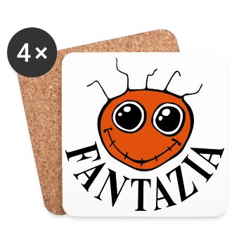 2 Colour Fantazia Smiley Face - Coasters (set of 4) - white - Front