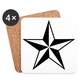 Stern - Sterne - Star - Untersetzer (4er-Set) - Weiß - Vorne