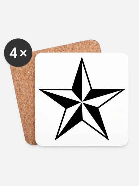 Stern - Sterne - Star - Untersetzer (4er-Set) - Weiß
