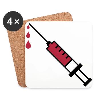 Spritze Blut - Untersetzer (4er-Set) - Weiß - Vorne