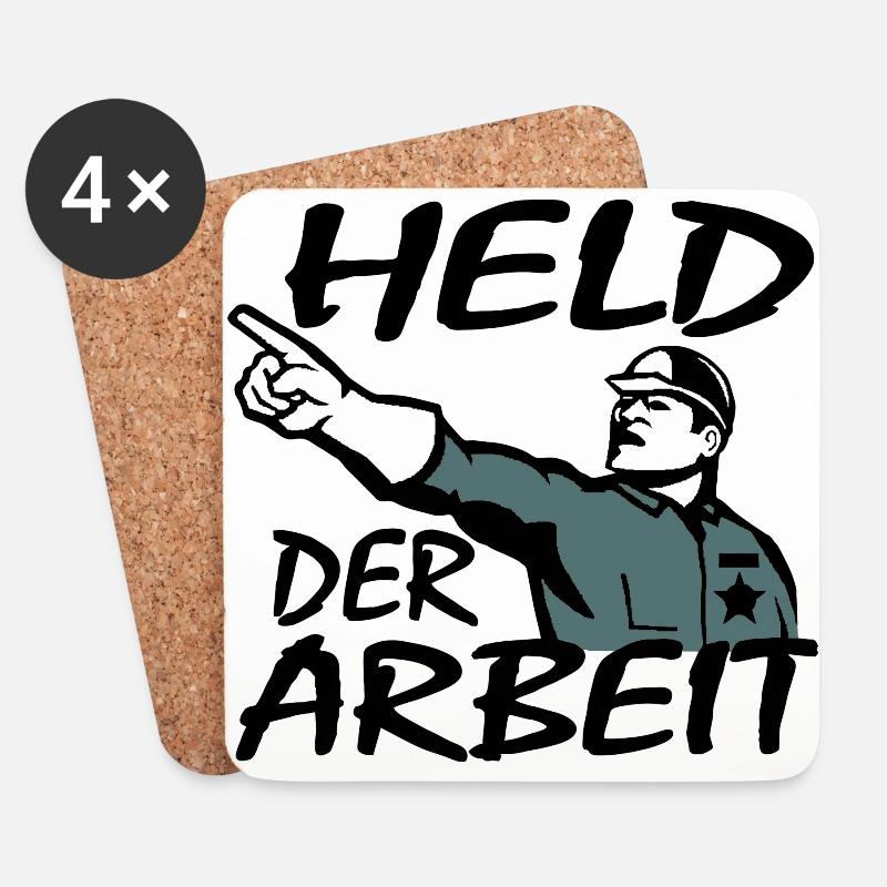 Held der Arbeit Arbeiter - Untersetzer (4er-Set) - Weiß