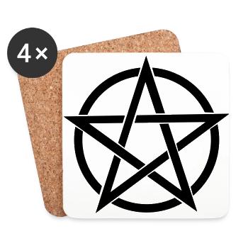 Pentagram - Untersetzer (4er-Set) - Weiß - Vorne