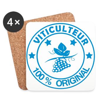 viticulteur logo - Dessous de verre (lot de 4) - blanc - Devant