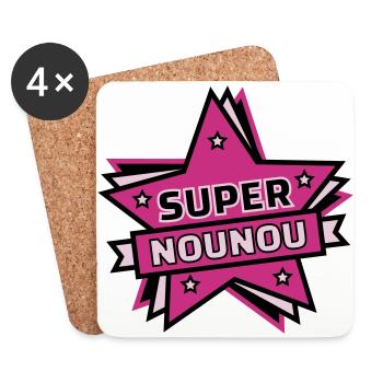 super nounou - Dessous de verre (lot de 4) - blanc - Devant
