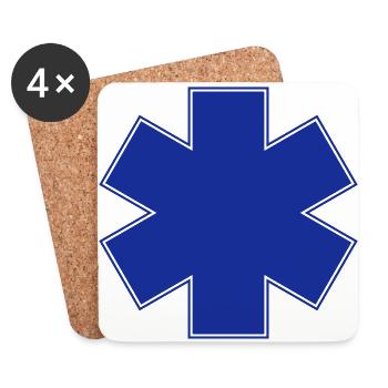 ambulancier logo - Dessous de verre (lot de 4) - blanc - Devant