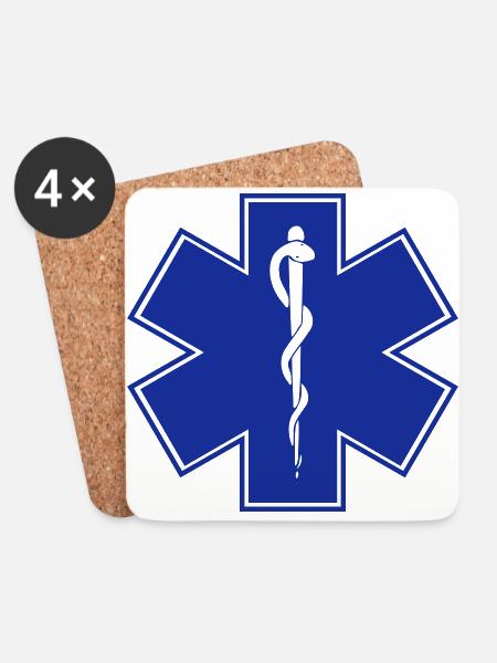 ambulancier logo 1 - Untersetzer (4er-Set) - Weiß