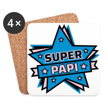 super papi - Dessous de verre (lot de 4) - blanc - Devant