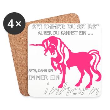 Einhorn - Untersetzer (4er-Set) - Weiß - Vorne