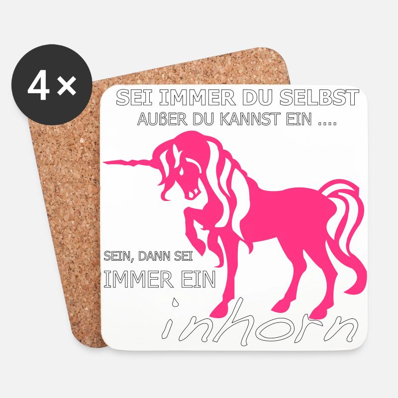 Einhorn - Untersetzer (4er-Set) - Weiß