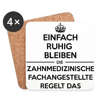 Einfach ruhig bleiben ZMA - Untersetzer (4er-Set) - Weiß - Vorne